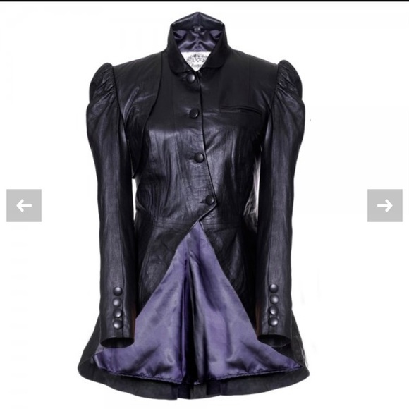 IMPERO LONDON | leather blue metallic Victorian inspired - Picture 8 of 13